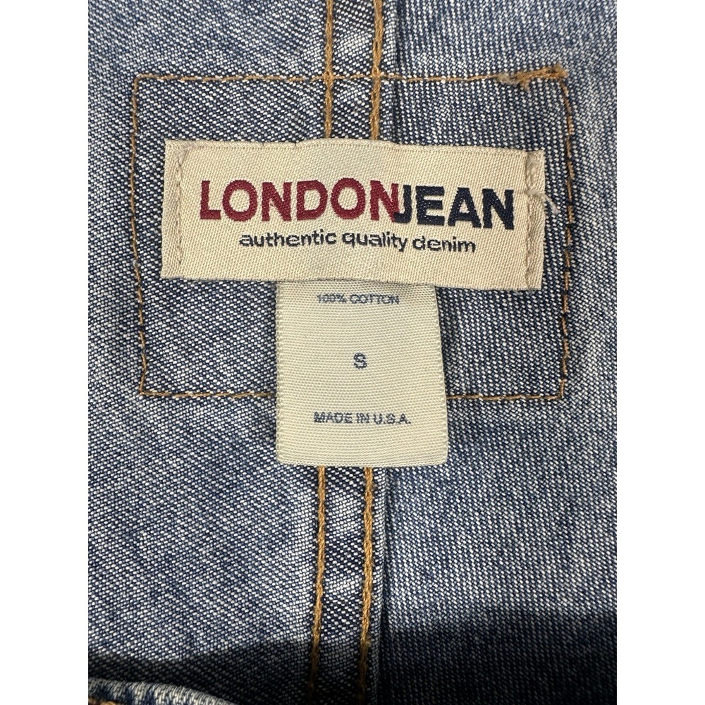 London Jean Overalls Womens Small Blue Denim Bibs Made USA Vintage Cotton - Picture 4 of 12